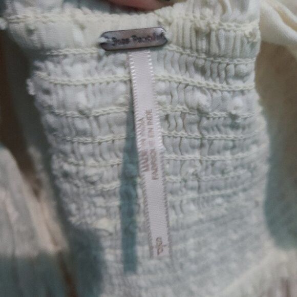 Free People cream Sundaes & Sprinkles Midi Dress Wrap Cut Out Halter tie… - Picture 10 of 11